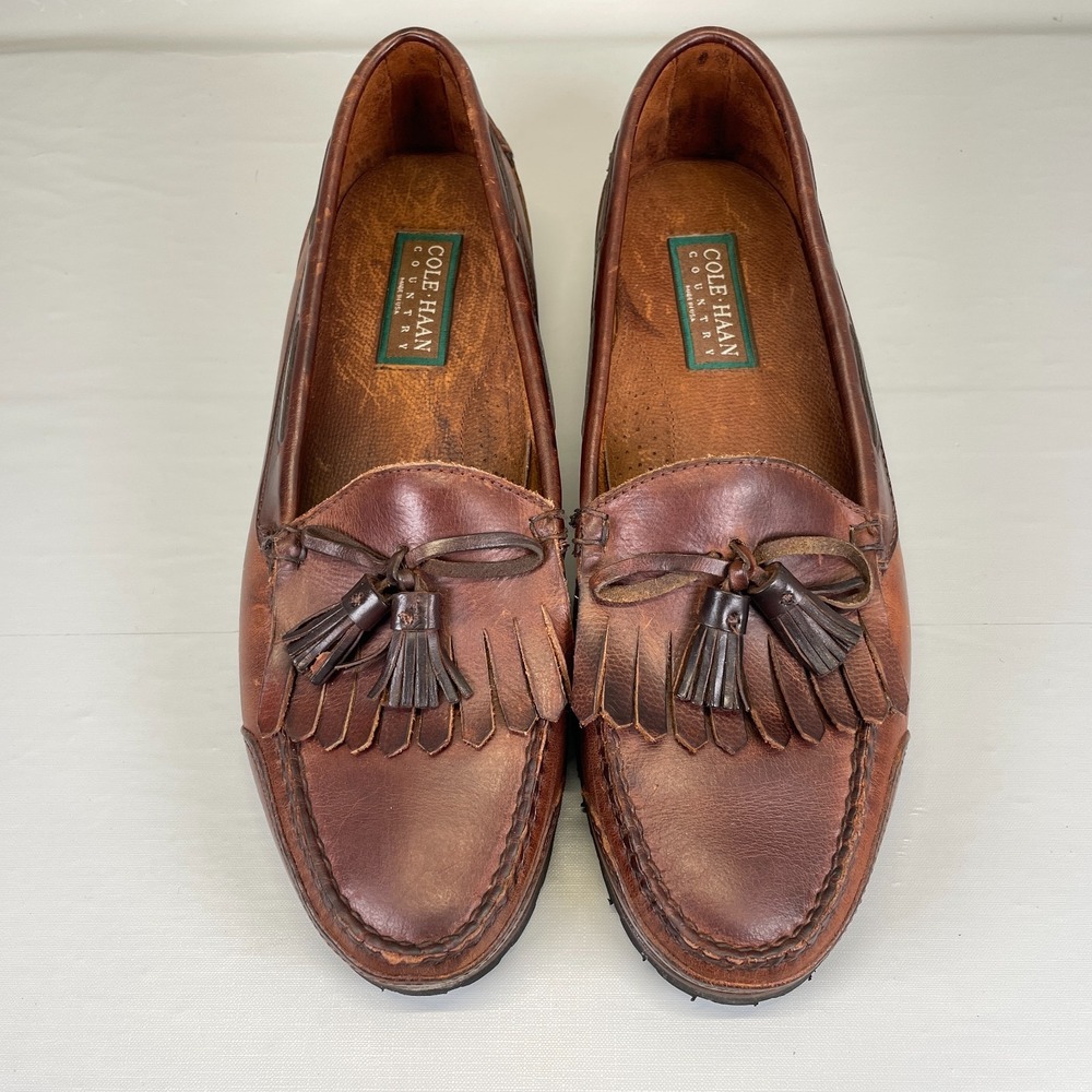 Cole Haan Country Kiltie Tassel Loafers Mens Size 13 M Brown Leather Shoes - USA - Picture 4 of 10